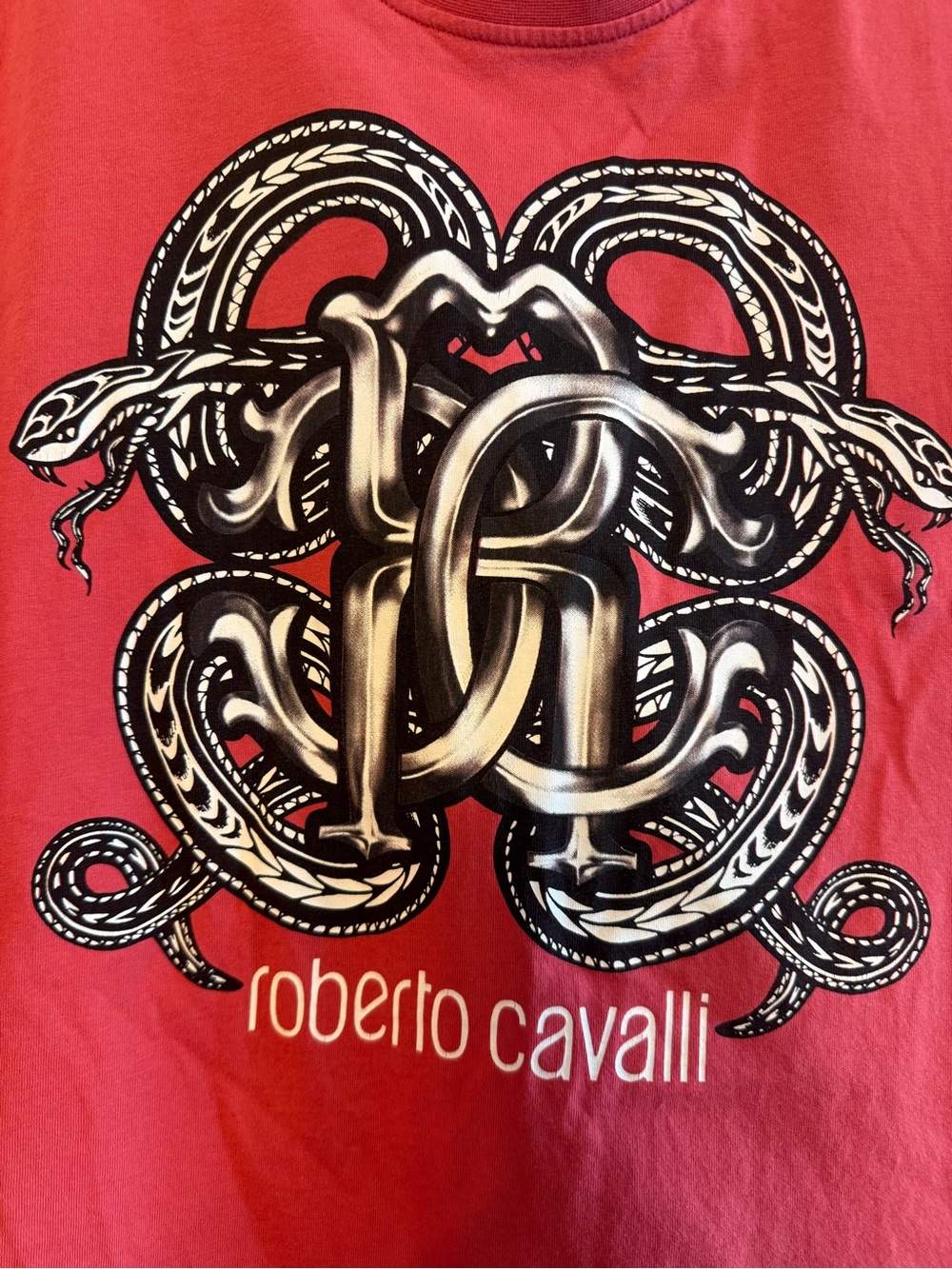Roberto Cavalli Men’s Red Graphic Logo T-Shirt - Picture 5 of 9